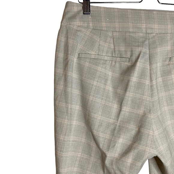 Ann Taylor Factory Pale Beige Gray Pink Plaid Dress Pants High Rise 6 Career - Picture 10 of 16